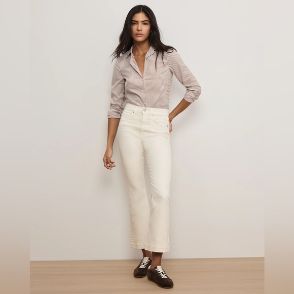 Veronica Beard Denim - Veronica Beard Carson High-Rise Ankle Flare Jeans Ecru Women's NWT